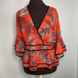 Day G Orange Tropical Blouse